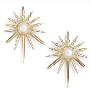 Sayers Gold & Pearl Starburst Earrings